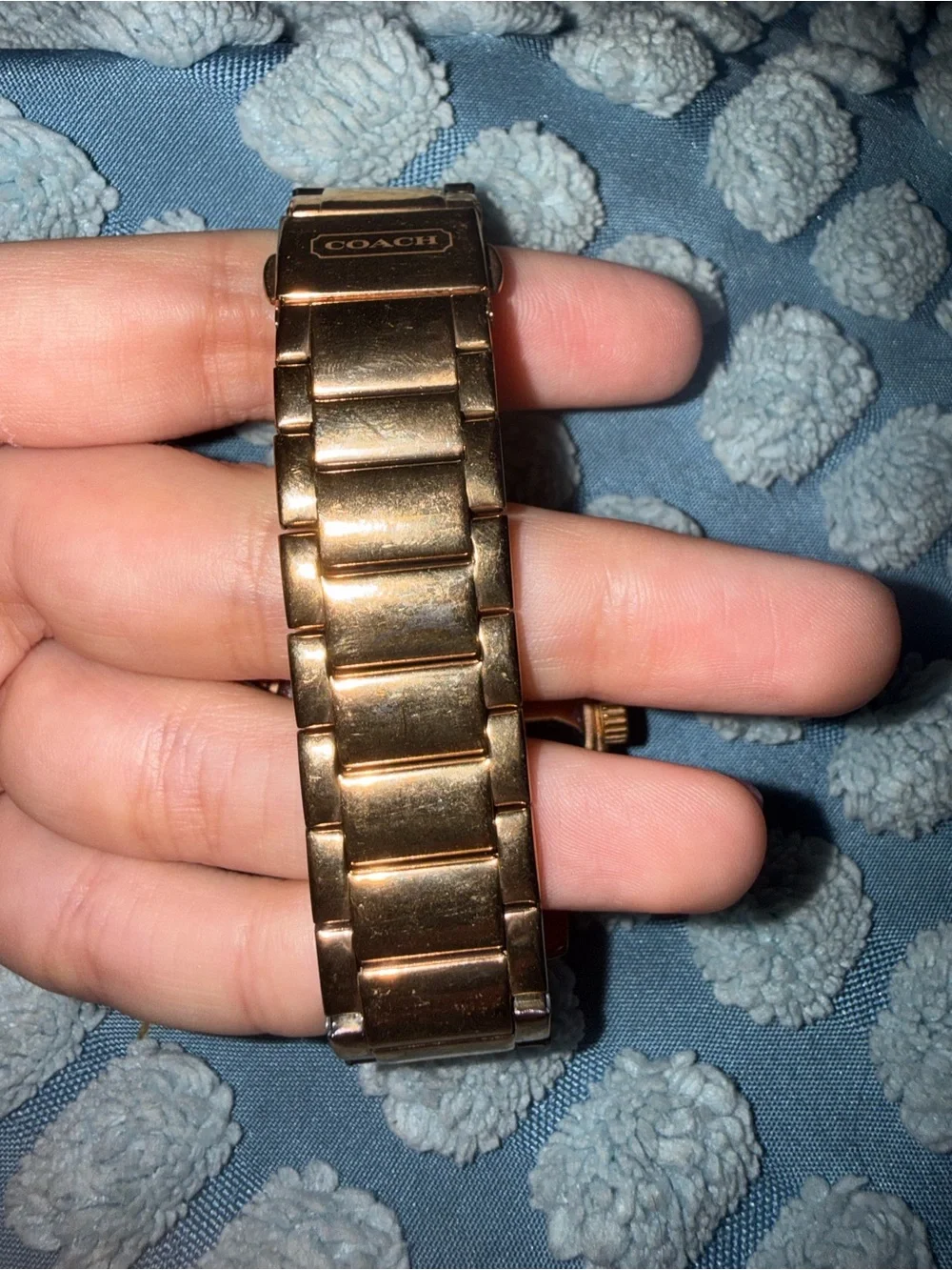 Coach Rose Gold Signature Pattern Bracelet Watch